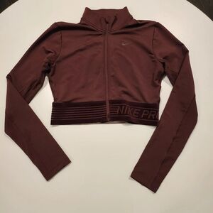 Nike Pro Dri-FIT Cropped Zip-Up Running Jacket – Women’s Size Medium